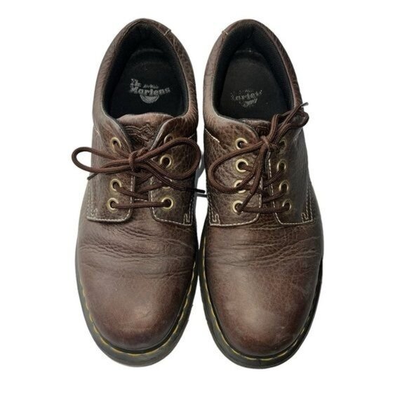 Dr. Martens Men’s Boston Oxfords Brown Leather Lace-up Shoes Size 12 - Picture 2 of 12